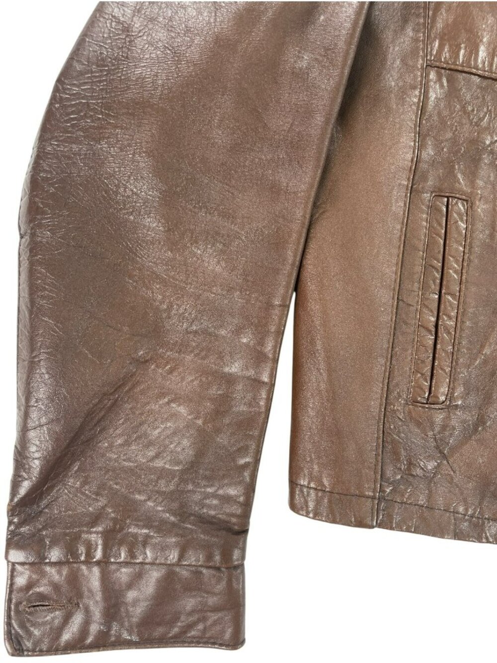 Vintage Leather Jacket-The Old Mill Glen Laine by Bainton Brown W/Red Lining - Picture 4 of 16